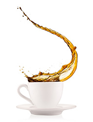 Kaffeetasse Bogen aus Kaffee